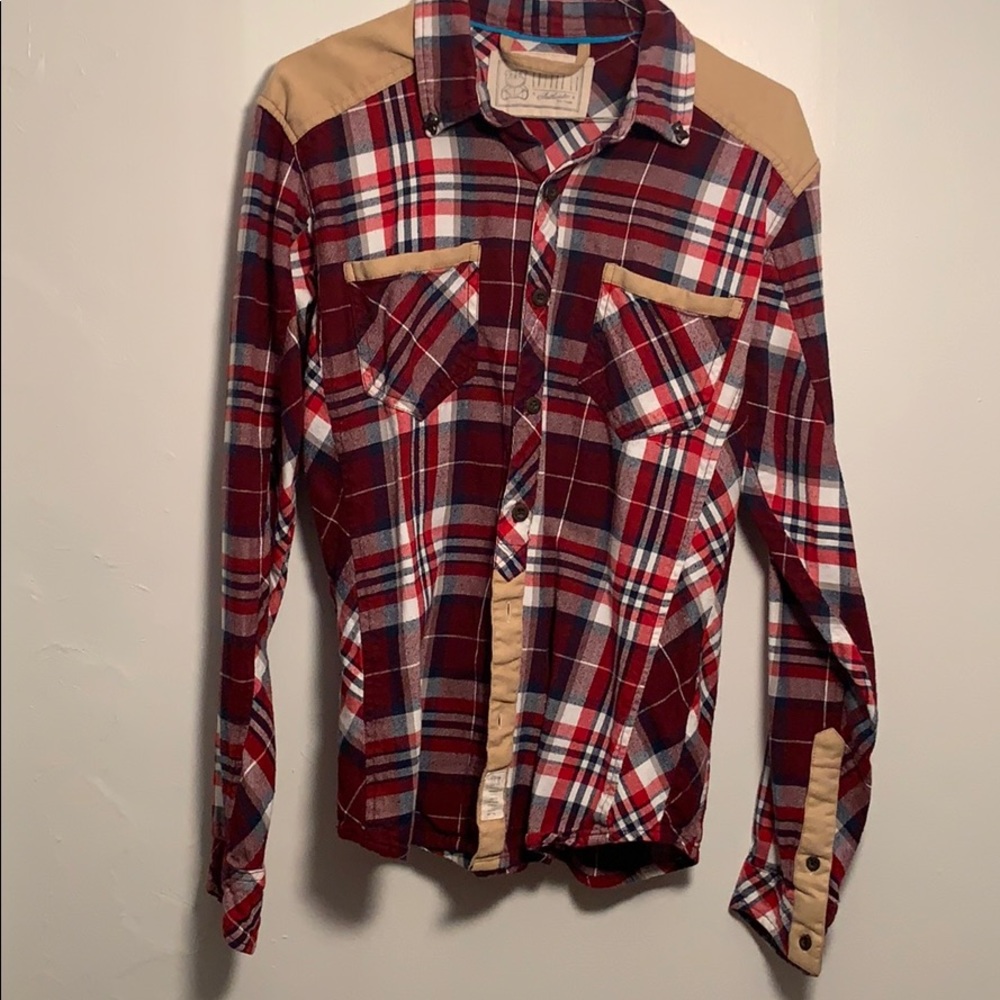 Entree LS Checked Flannel with Suede Trim